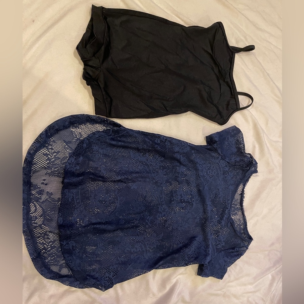 Lace dress with black biketard